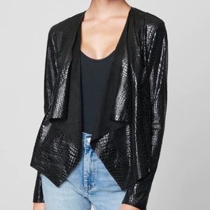 BLANKNYC NORDSTROM BLACK ZIP CROPPED CROC JACKET